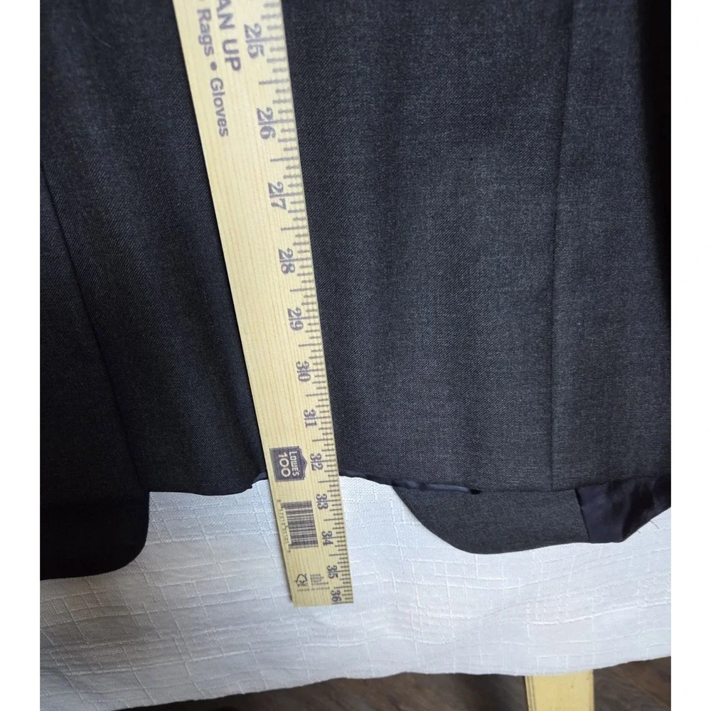 Hickey Freeman Nordstrom Boardroom 100% Wool Charcoal Gray Suit Blazer 44 Long